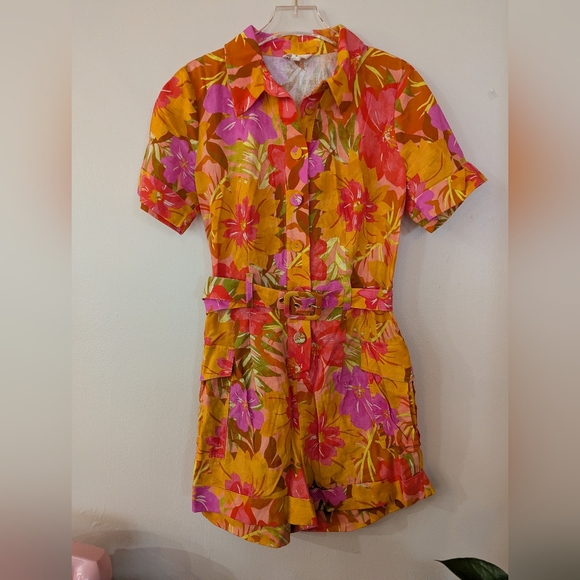 Anthropologie x Kachel Bright Botanical Romper - Picture 2 of 11